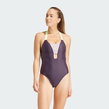 ADIDAS SPORTSWEAR - Soutien Bustier Fato de banho desportivo em roxo: frente