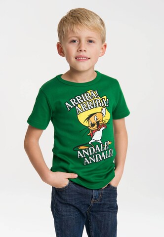 LOGOSHIRT Shirt 'Speedy Gonzales - Looney Tunes' in Green: front