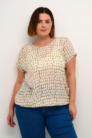 KAFFE CURVE Blus 'Lokana' i beige: framsida