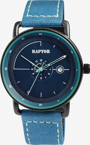 Raptor Analoguhr 'mit Textilarmband, Datumsanzeige, 5 ATM' in Blau: Vorderseite