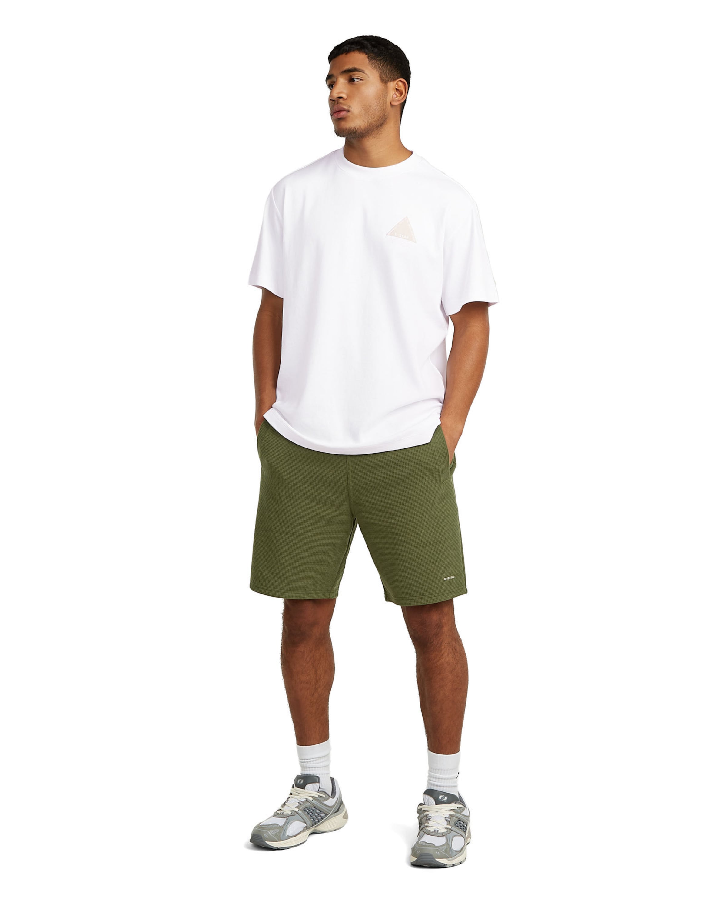 G-STAR Slimfit Sportbroek 'Structured Jersey Shorts' in Groen