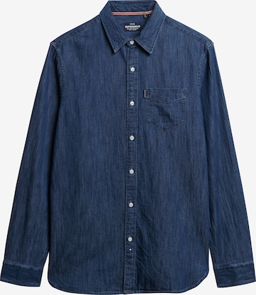 Superdry & Co Button Up Shirt 'Essential' in Blue: front