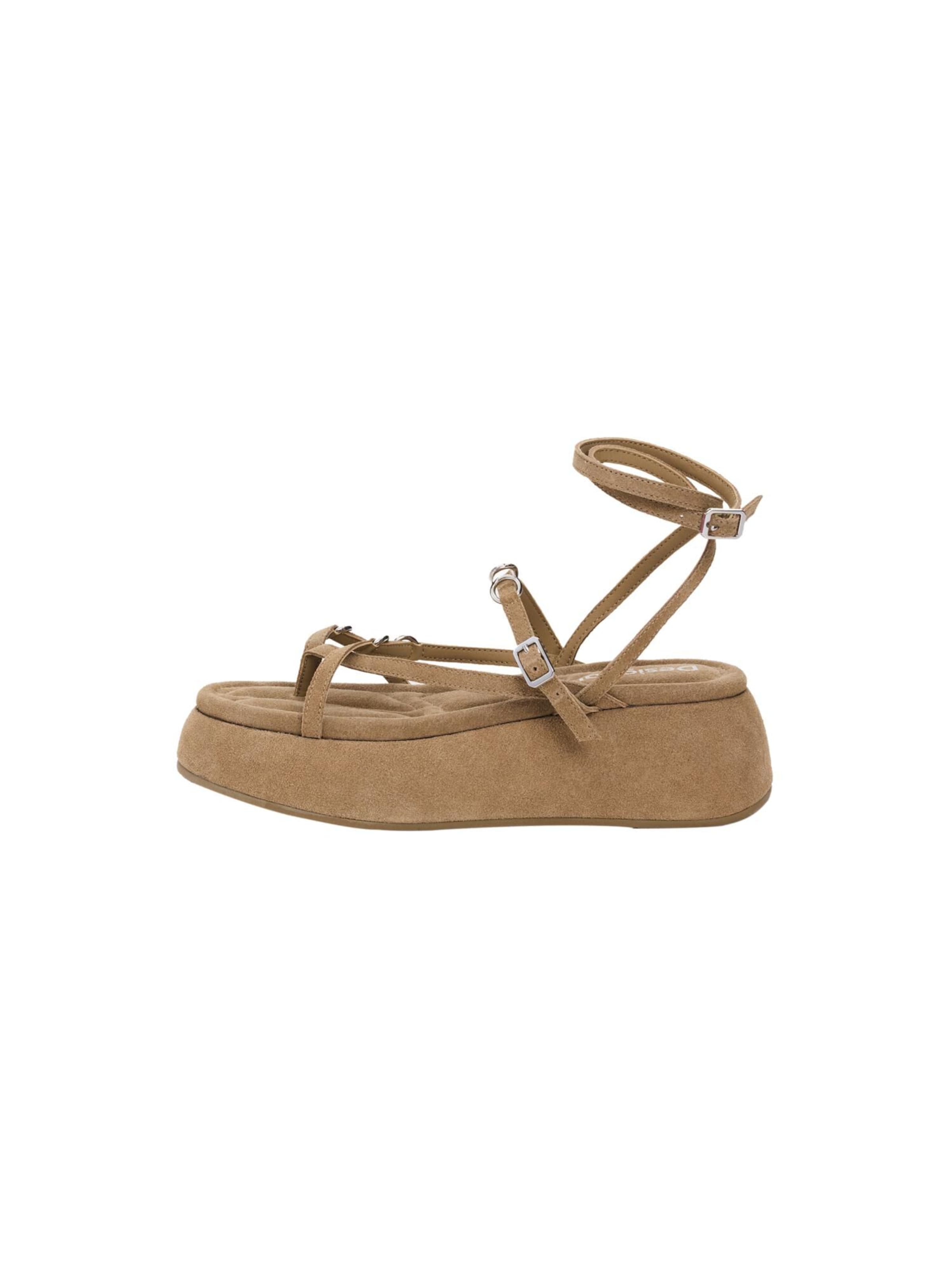 Desigual Σανδάλι με λουράκια σε καφέ: μπροστά