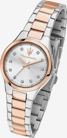 Montre à affichage analogique Maserati en argent : devant