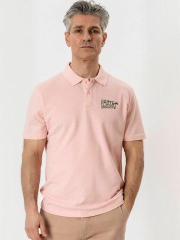 TEESHOPPEN Regular fit Button Up Shirt ' Polo ' in Pink: front