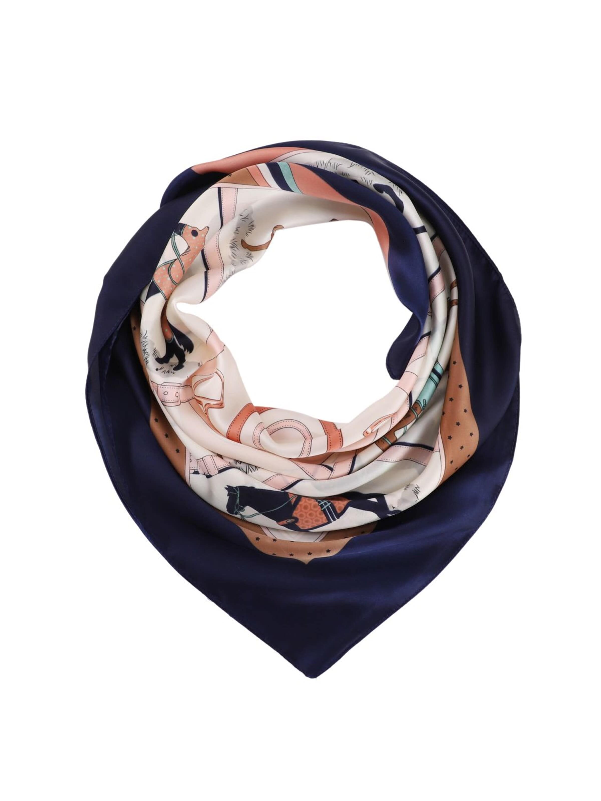 Foulard 'Carré de Soie HORSE' di 19V69 ITALIA in blu: frontale