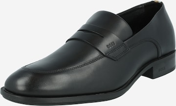 BOSS Black Slip-ons 'Willie' in Black: front