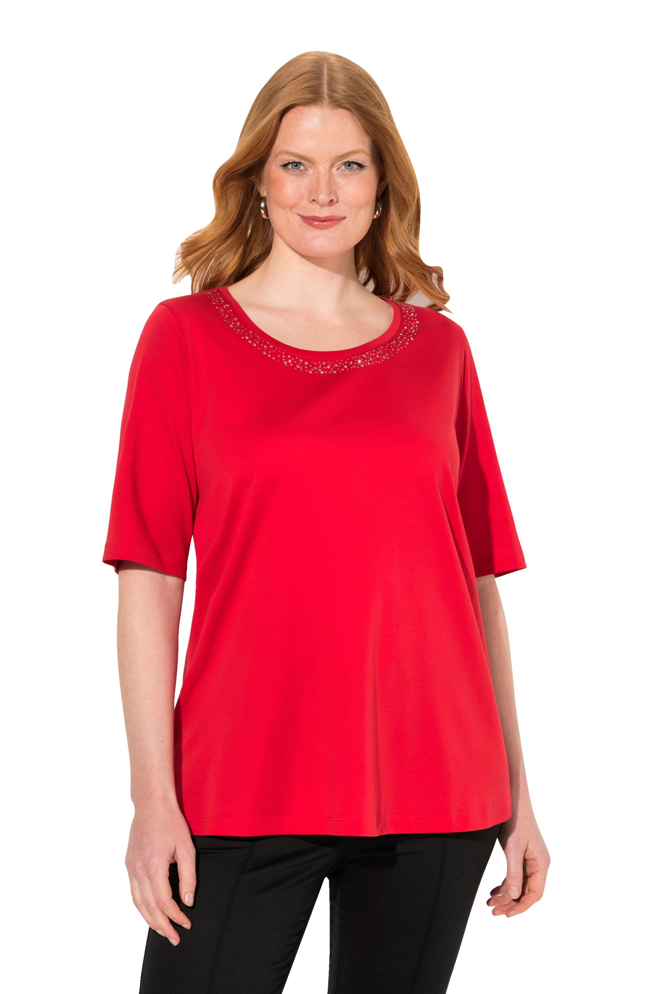 T-shirt Ulla Popken en rouge : devant