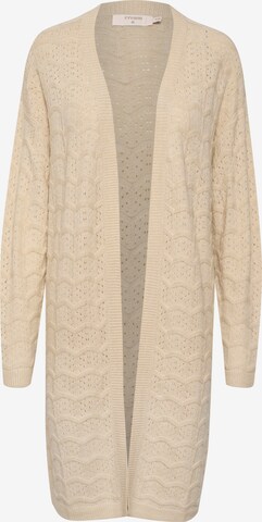 Cream Knit Cardigan 'Cria' in Beige: front