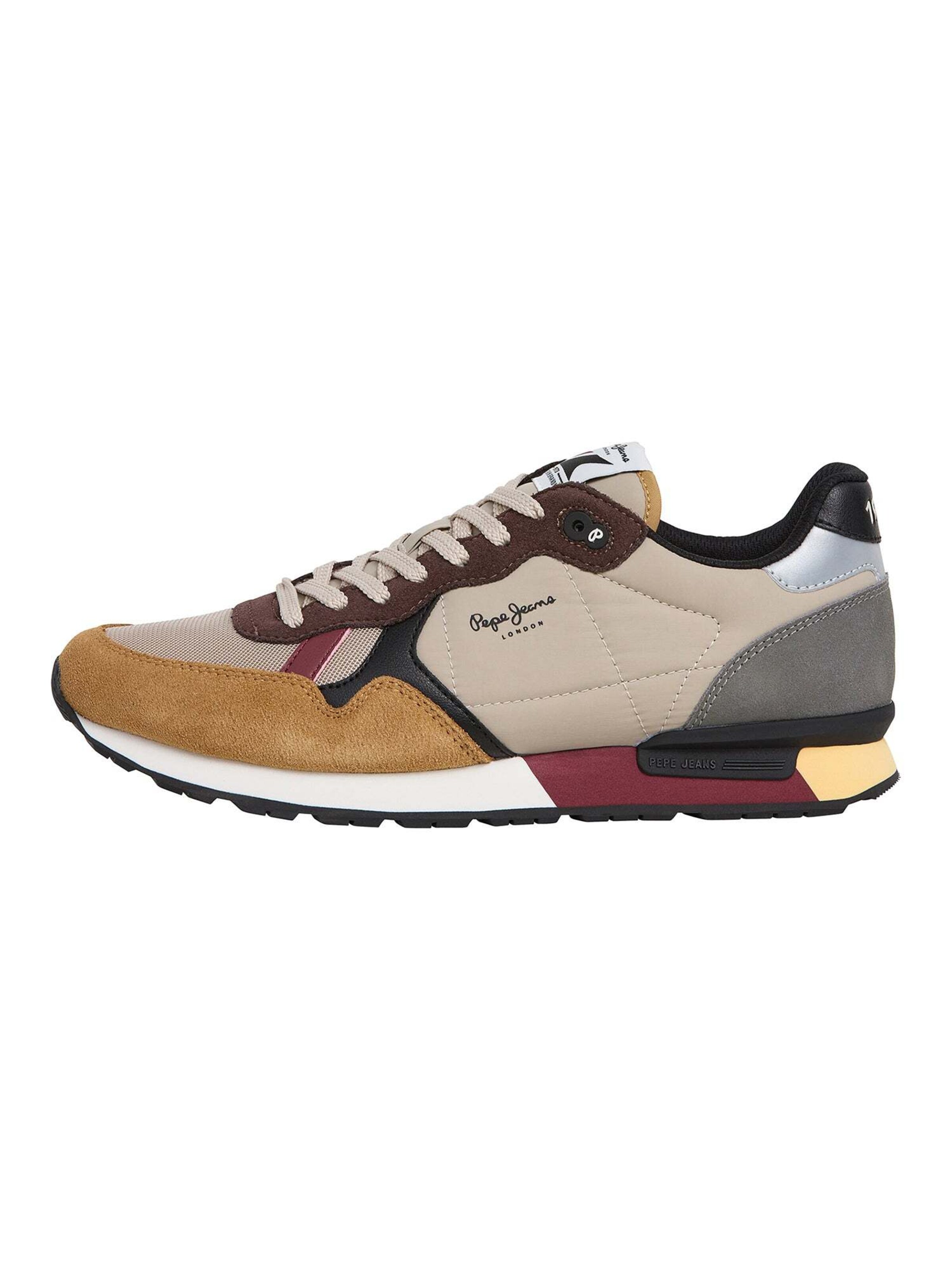 Sneaker bassa Pepe Jeans di colore beige / marrone chiaro / giallo / grigio / rosso, Visualizzazione prodotti
