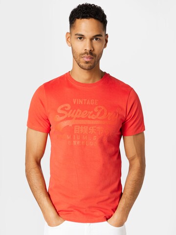 Superdry Tapered Shirt in Rood: voorkant
