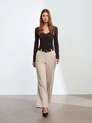 Dilvin Wide leg Pants in Beige