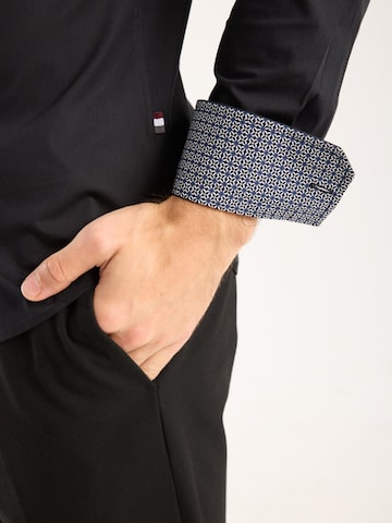 7Camicie Slim fit Zakelijk overhemd in Zwart