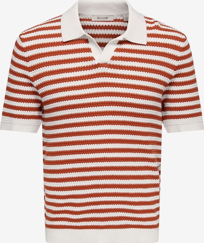 Megztinis 'ONSSERGE' iš Only & Sons, spalva – rūdžių raudona / balta, Prekių apžvalga