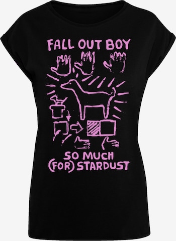 F4NT4STIC Shirt 'Fall Out Boy Pink Dog So Much Stardust' in Zwart: voorkant