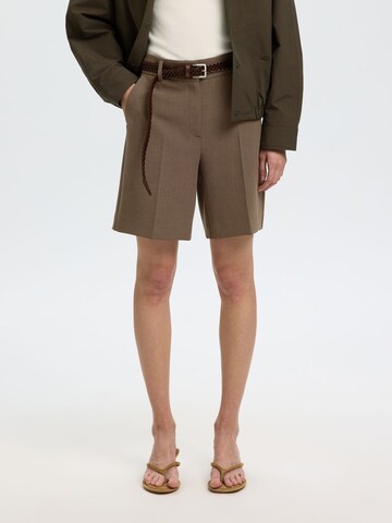 SELECTED Regular Pantalon in Bruin: voorkant