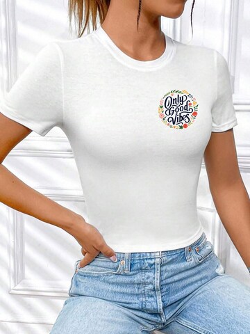 RMK Shirt 'Good Vibes Only'‌‌‌‌‌‌‌ in Weiß: Vorderseite