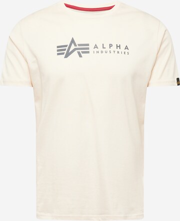 T-Shirt ALPHA INDUSTRIES en beige : devant