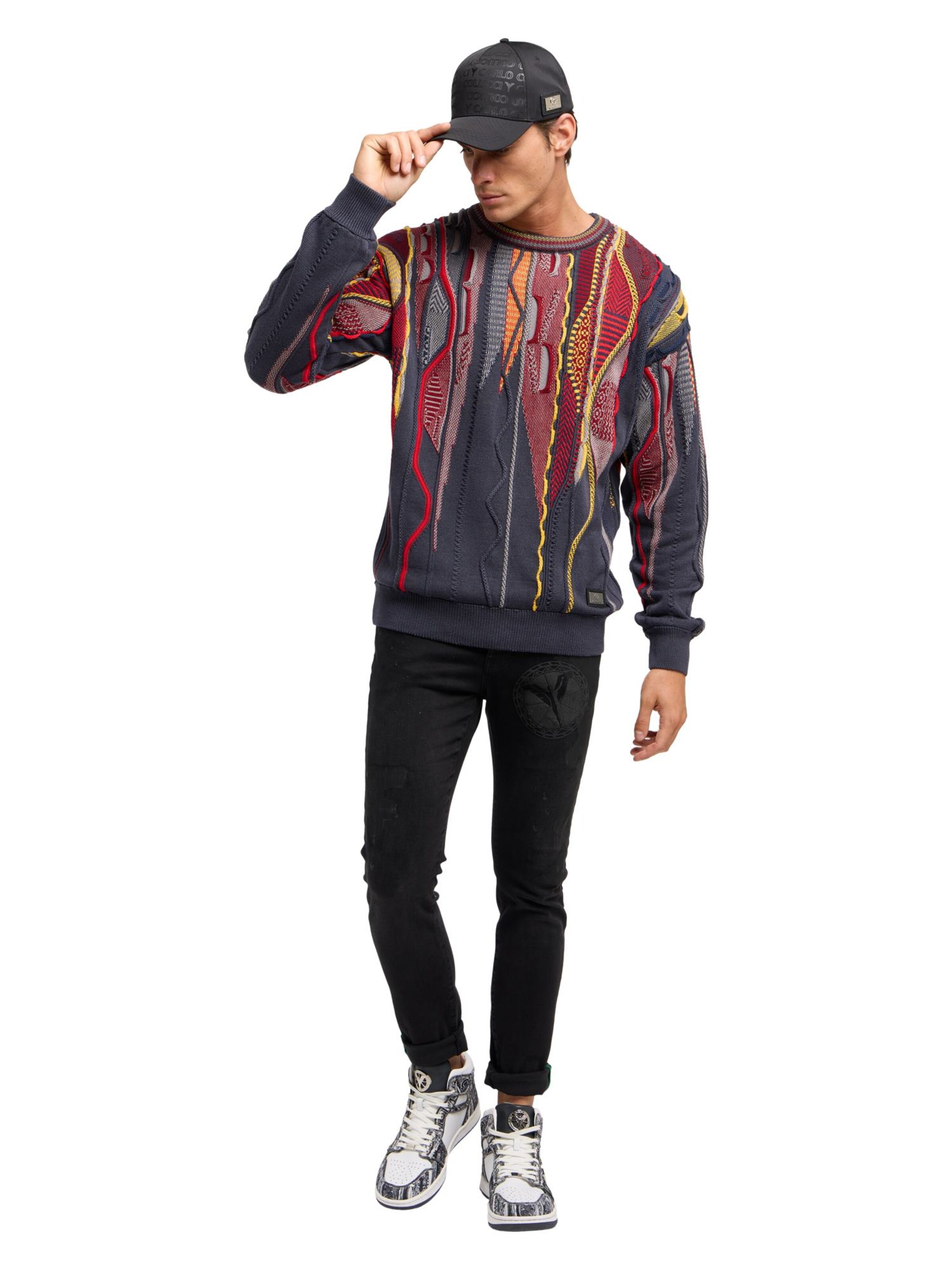 Carlo Colucci Sweater ' Dialer ' in Grey