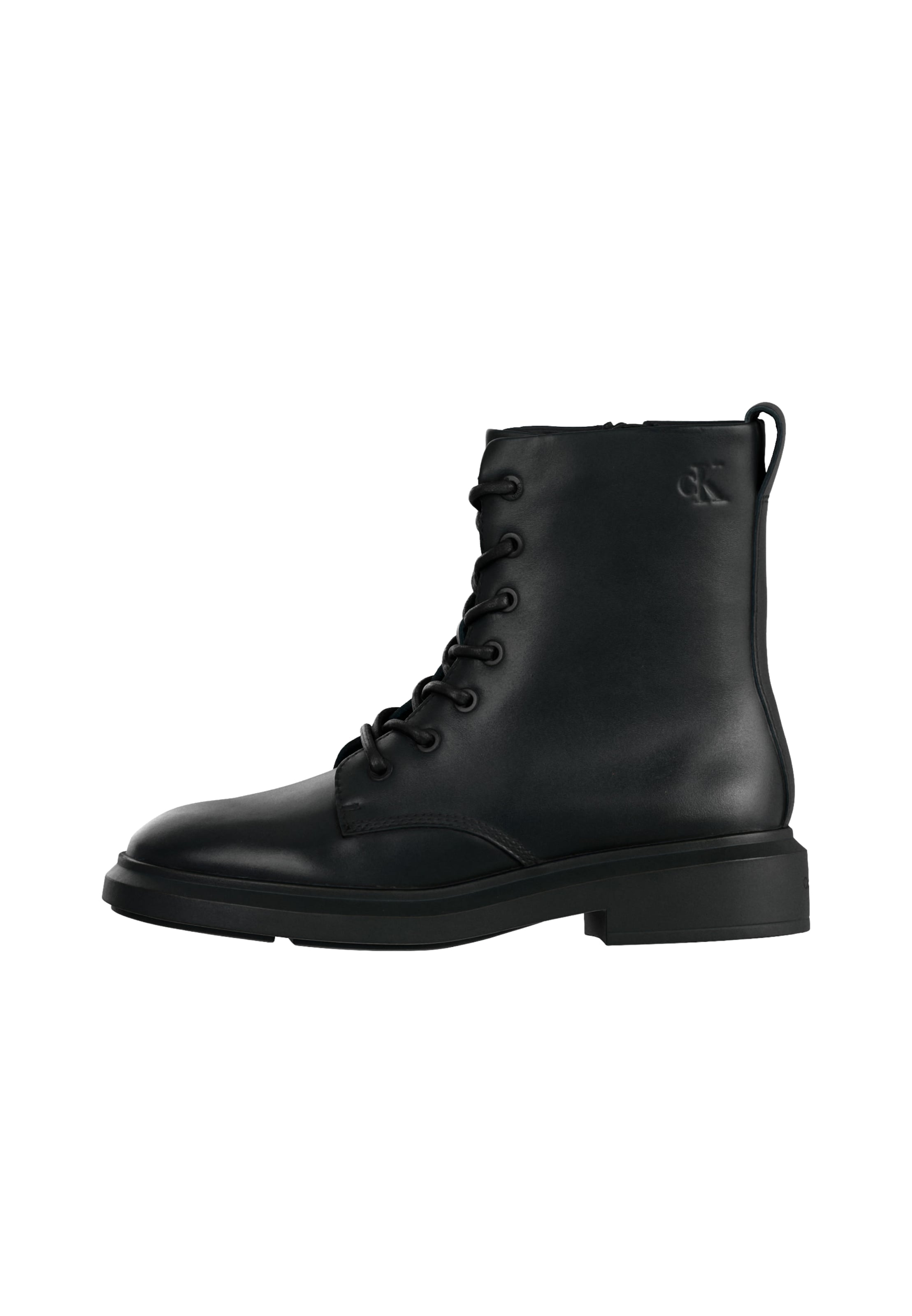 Calvin Klein - Botines con cordones en negro: frente