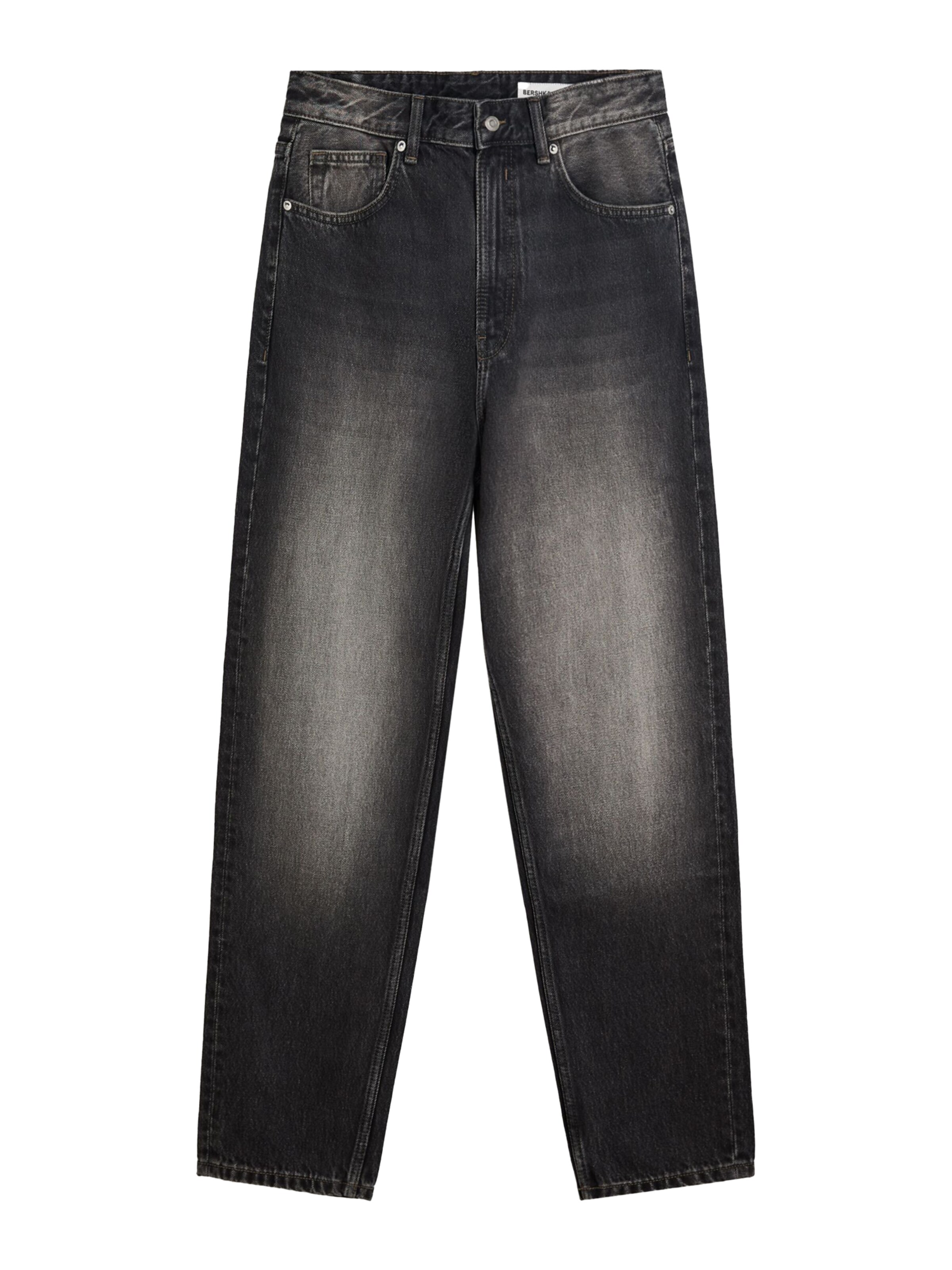 Jeans de la Bershka pe negru: față