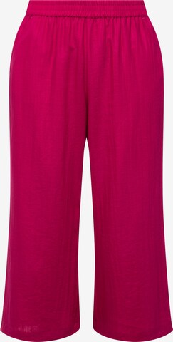 Wide Leg Pantalon Ulla Popken en rose : devant