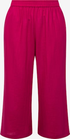 Ulla Popken Wide leg Broek in Roze: voorkant