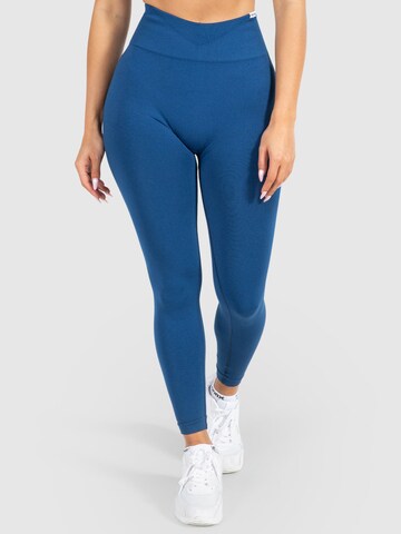 Smilodox Skinny Workout Pants 'Amaze Scrunch' in Blue: front