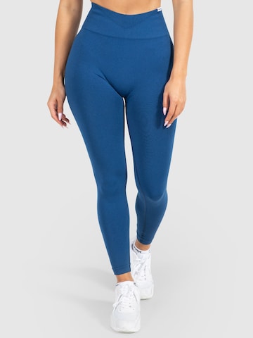 Skinny Pantalon de sport 'Amaze Scrunch' Smilodox en bleu : devant