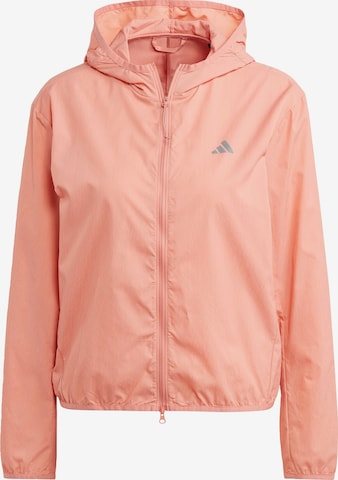 ADIDAS PERFORMANCE Athletic Jacket 'Run It' in Beige: front
