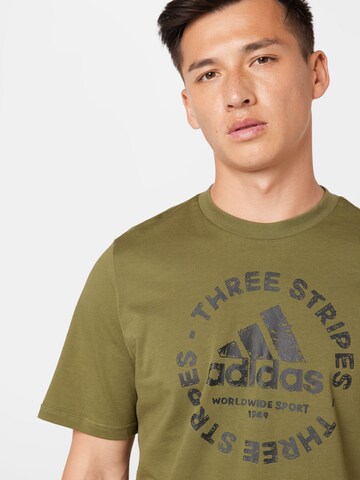 ADIDAS SPORTSWEAR Performance Shirt 'Sketch Emblem Graphic' in Green