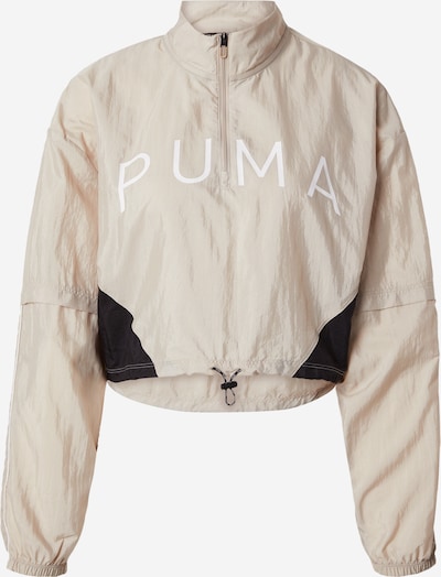 PUMA Trainingsjack 'FIT MOVE' in de kleur Beige / Zwart / Wit, Productweergave