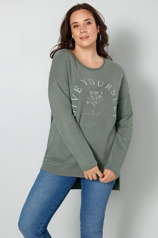 MIAMODA Sweater in Green: front