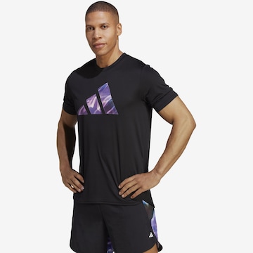 melns ADIDAS PERFORMANCE Sporta krekls 'Designed For Movement Hiit': no priekšpuses