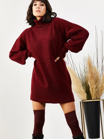 Abito in maglia di olalook in rosso: frontale