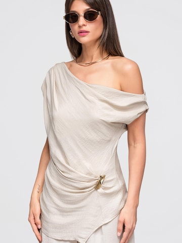 Ombre Blouse in Beige