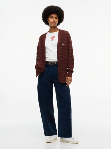 ruda Tommy Jeans Kardiganas: priekis