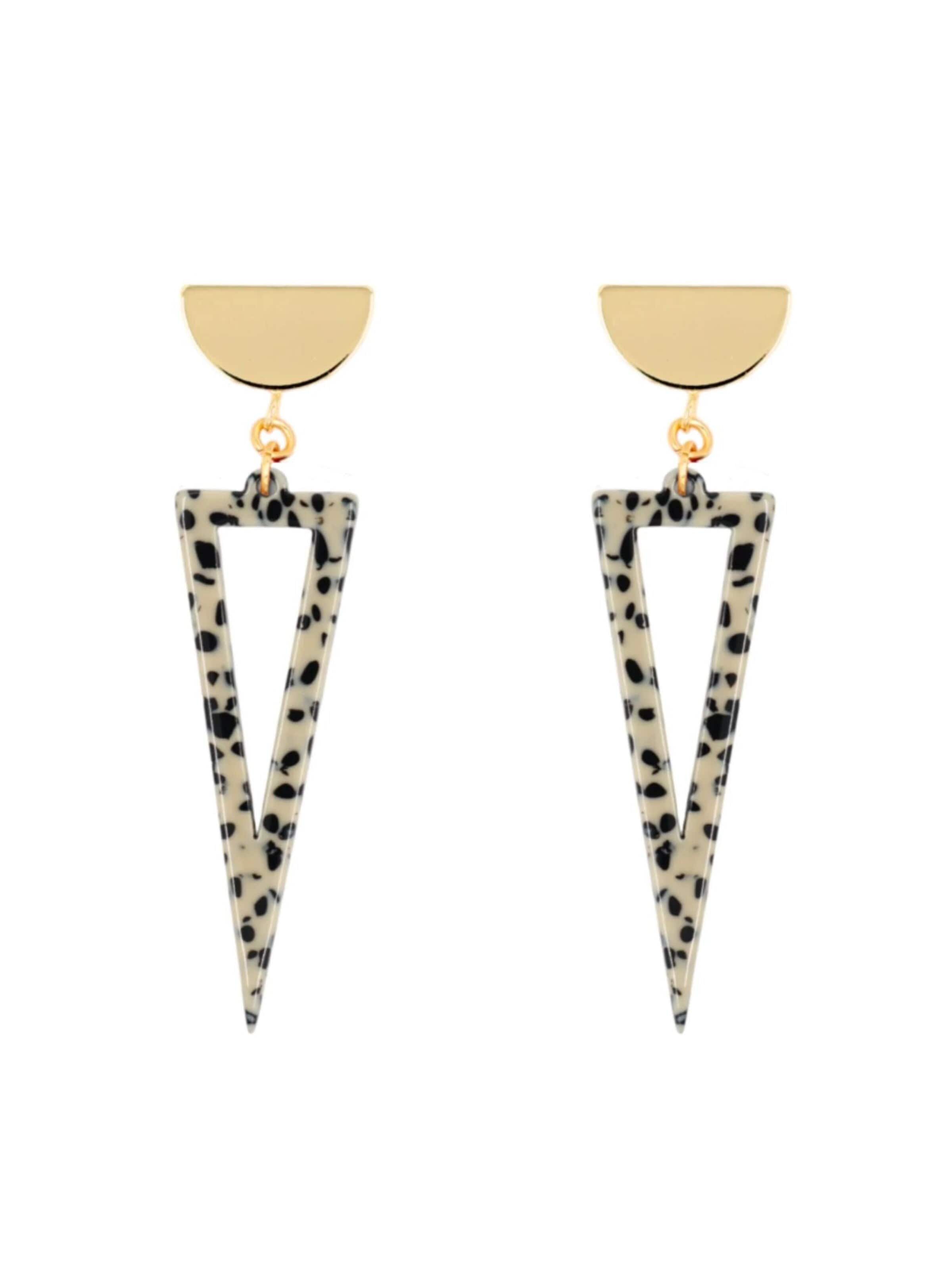 Fräulein Wunder Earrings 'Acetat Agnes' in Beige: front