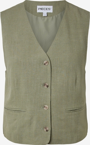 Gilet 'PCVinsty' PIECES en vert : devant