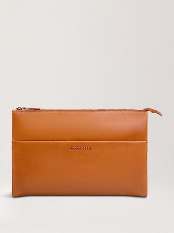 NEGOTIA Leather Laptoptas 'Notion 15.6 inch' in Bruin: voorkant