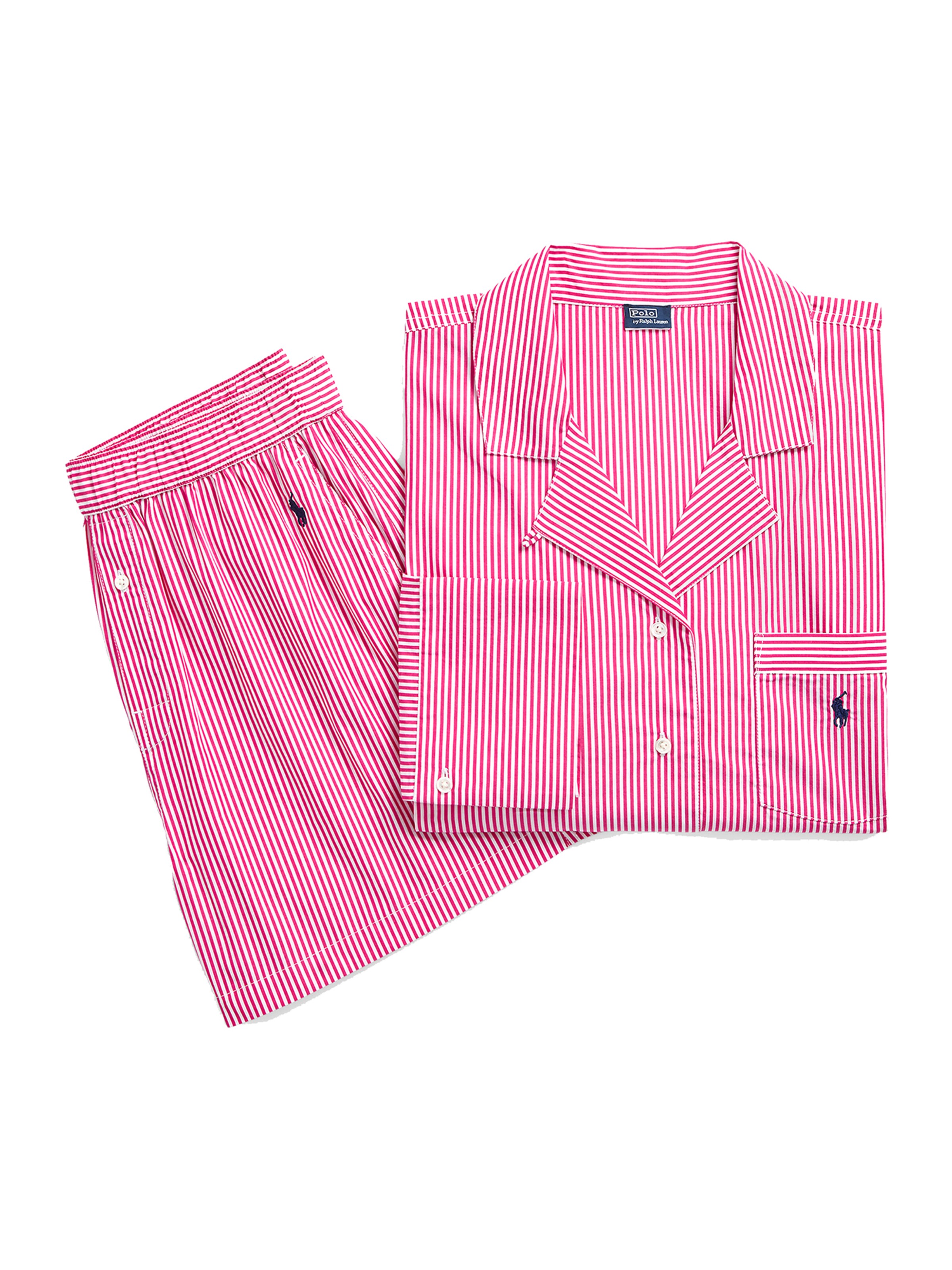 Polo Ralph Lauren - Pijama ' Crop & Boxer Set ' en rosa: frente