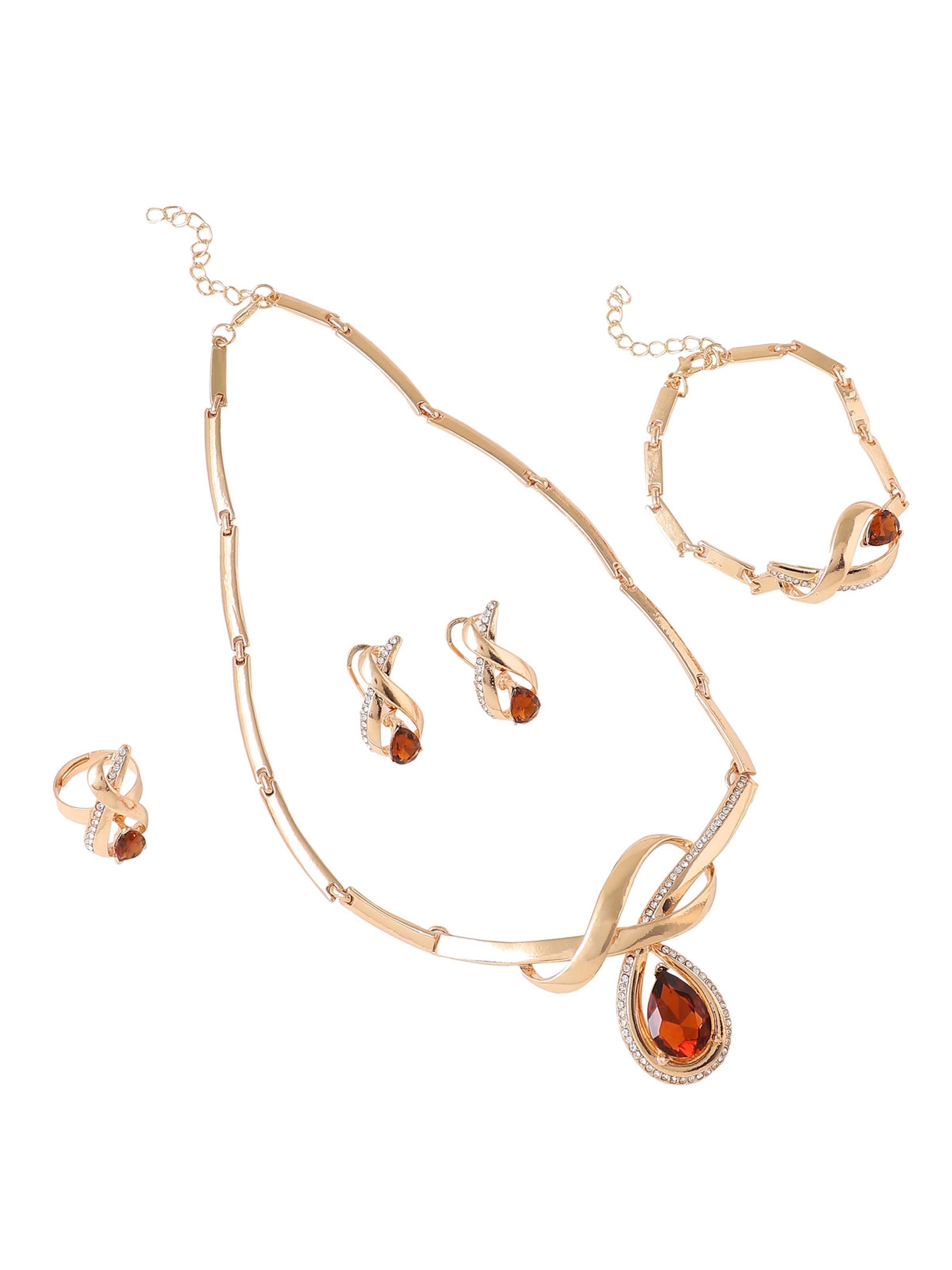 Parure de bijoux ' Shivangi ' SOHI en marron : devant