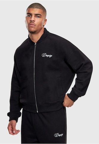 Giacca di felpa di Dropsize in nero: frontale