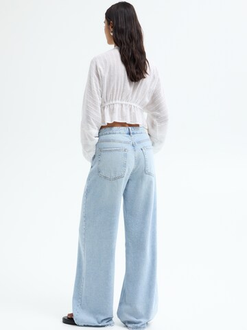 Pull&Bear Wide Leg Jeans in Blau