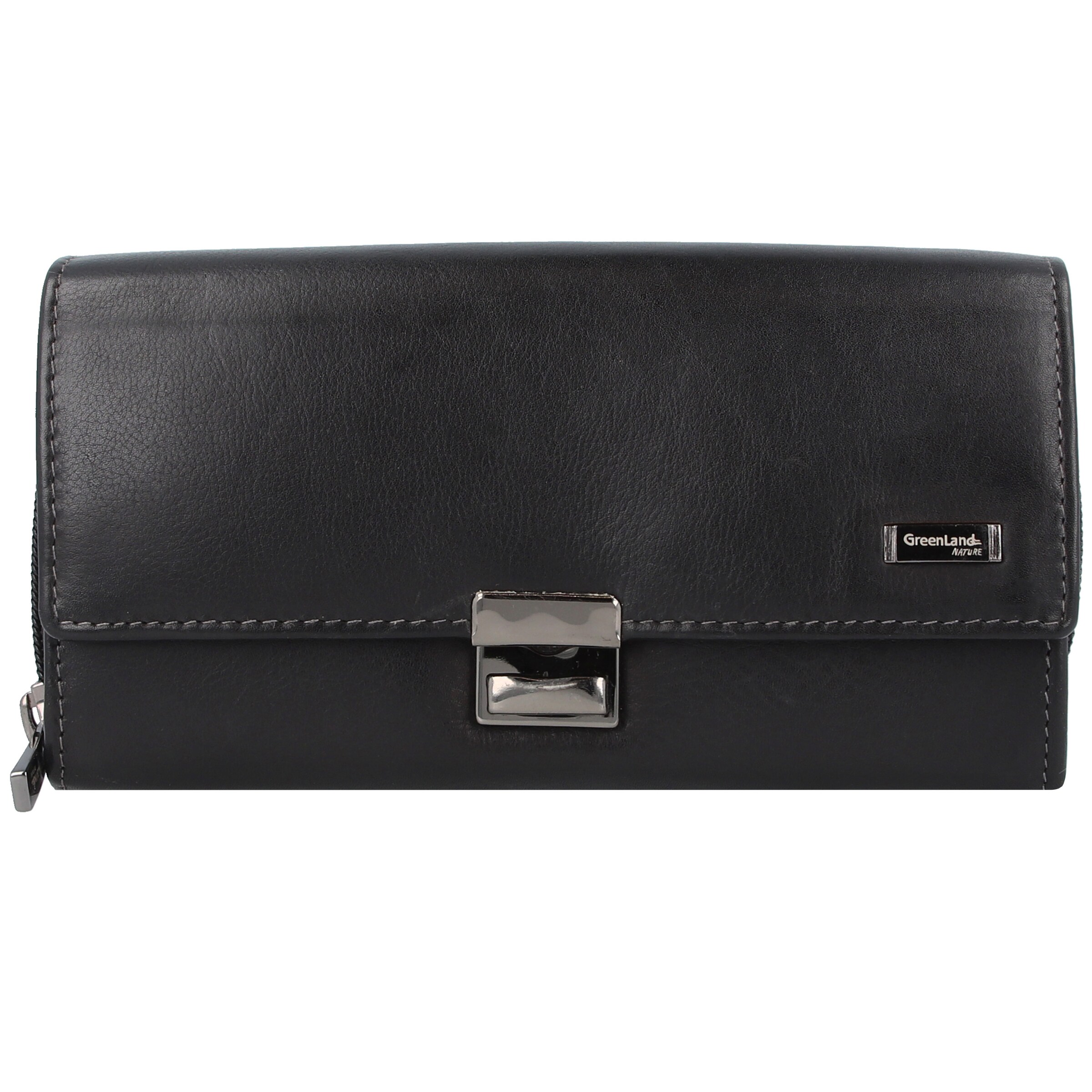 Greenland Nature Wallet in Black: front