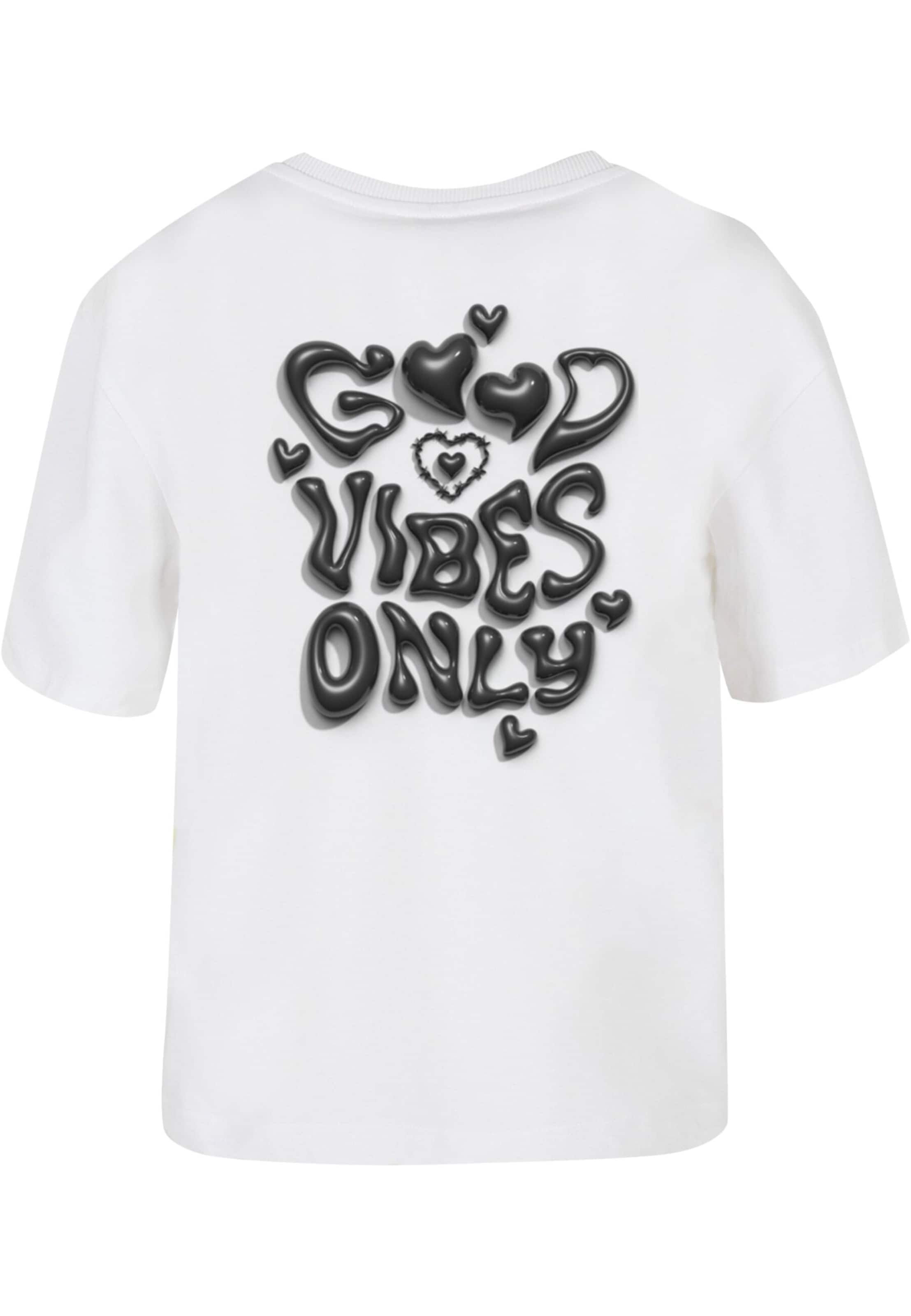 Mister Tee Shirt 'Good Vibes Only Heart' in White