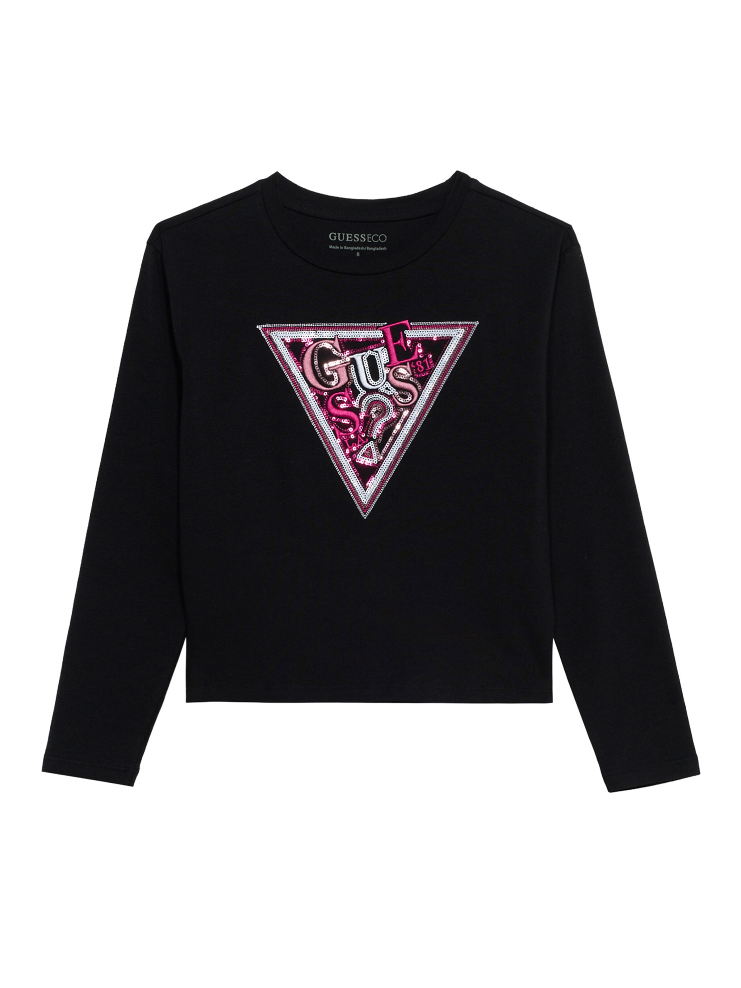 Tricou 'MIDI' de la GUESS pe negru: față