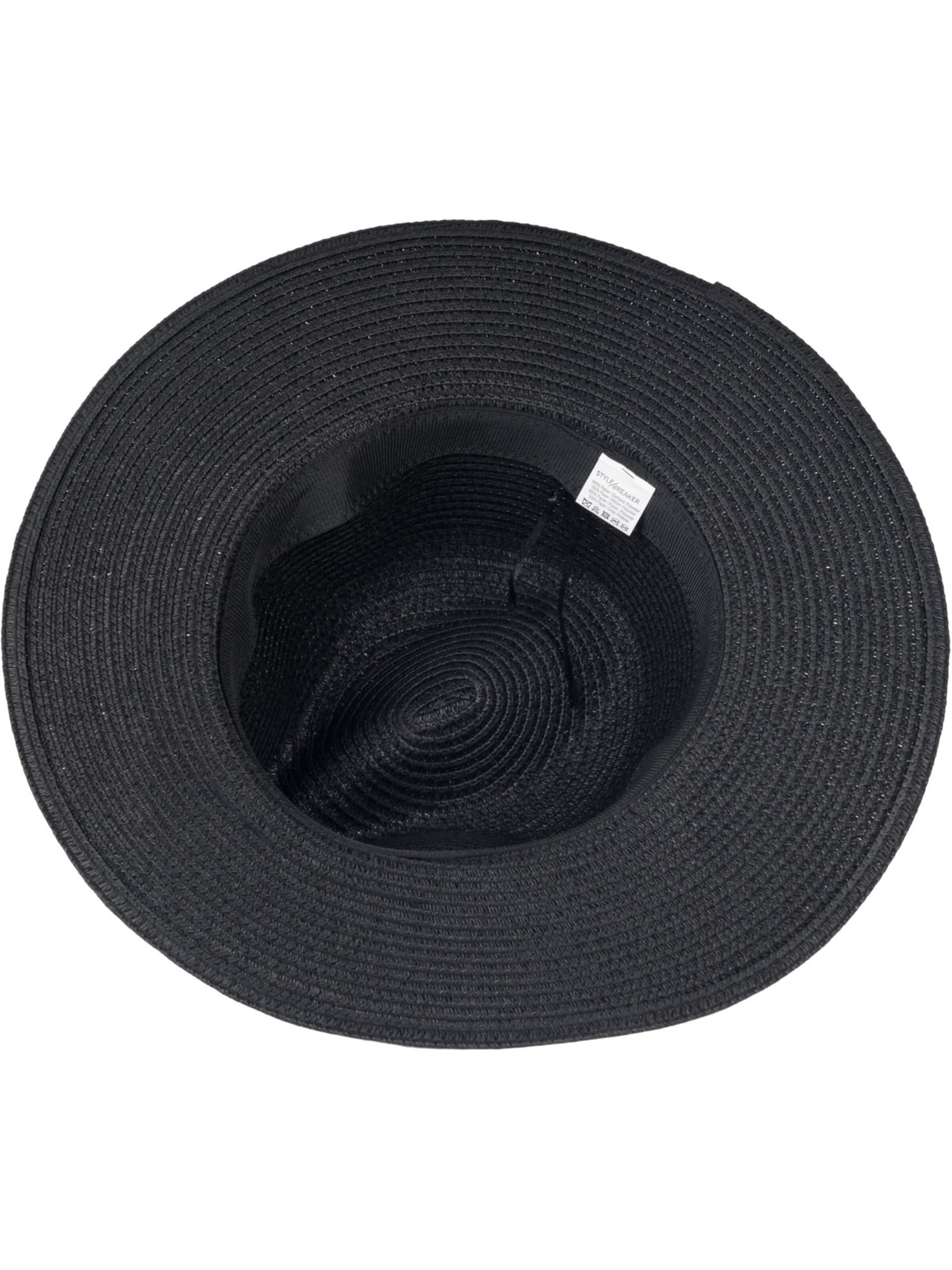 styleBREAKER Hat 'Panama Strohhut Hutband Azteken Muster' in Black
