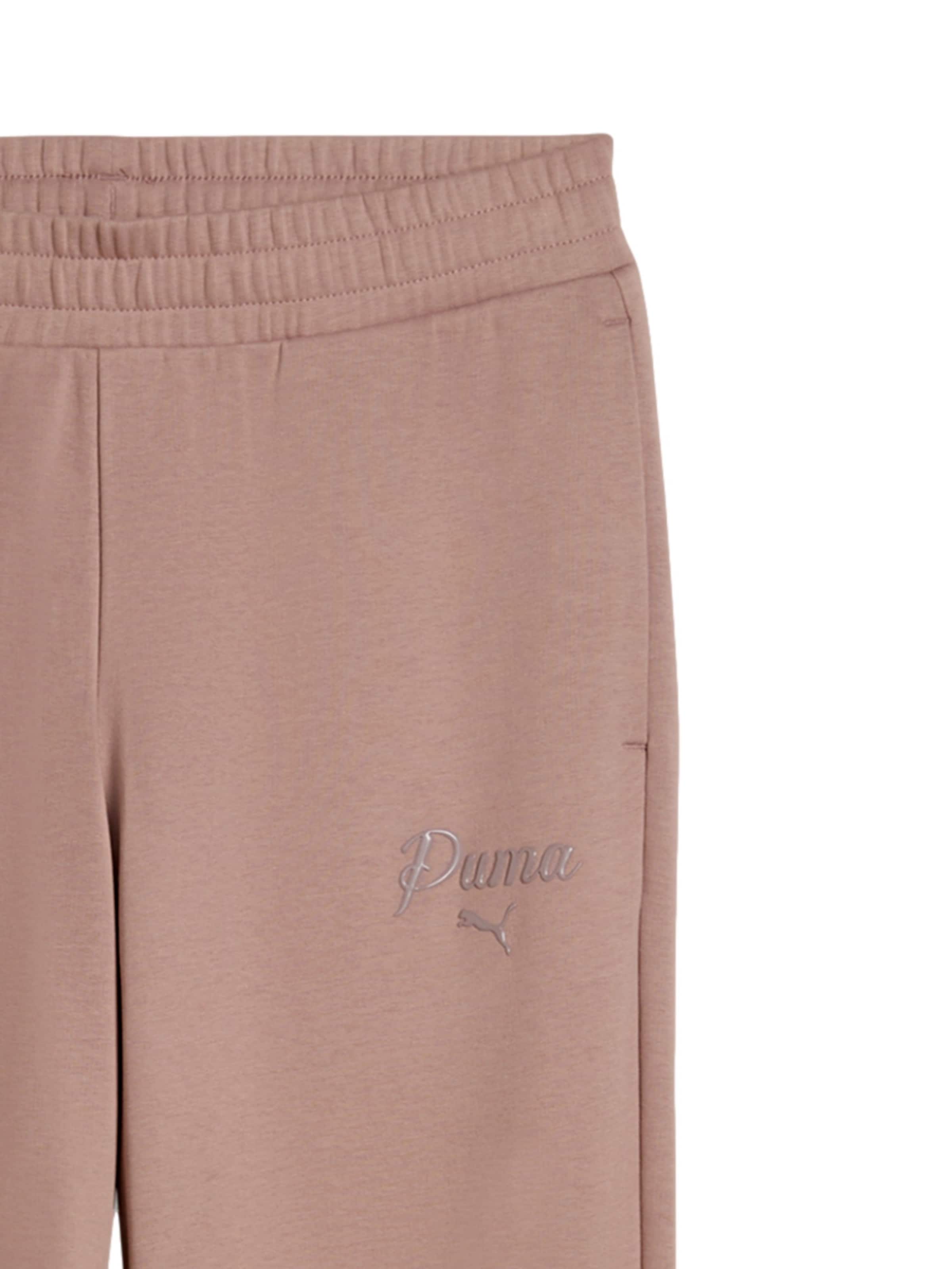 PUMA Regular Sports trousers 'ESS SCRIPT' in Brown