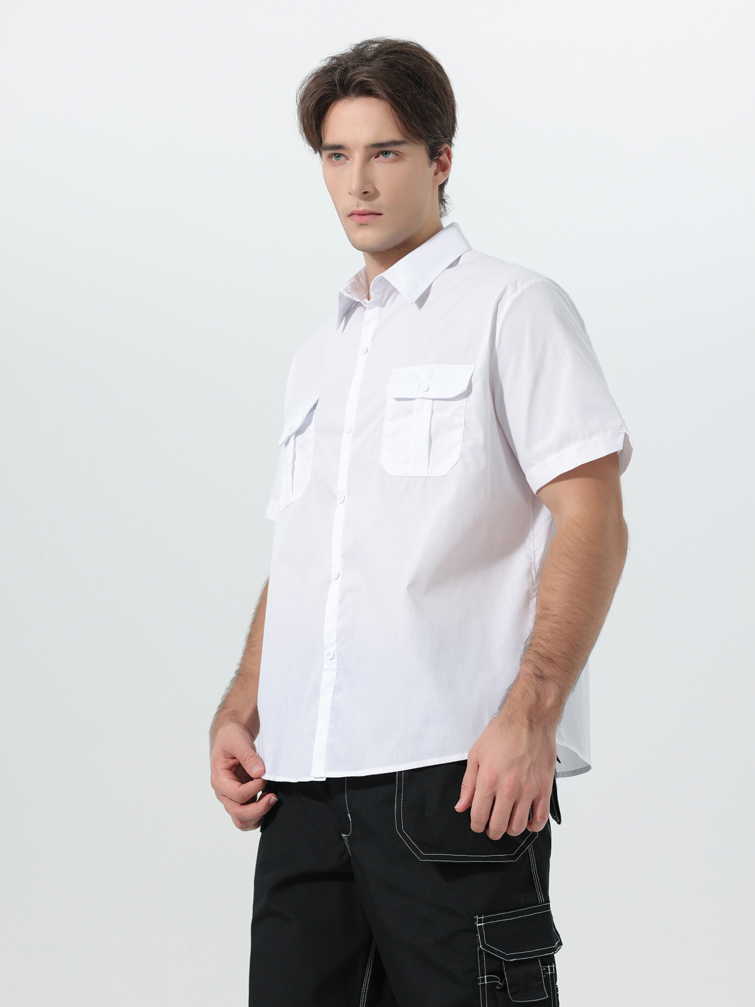 YOUTHUP Comfort fit Button Up Shirt 'Berchtesgaden' in White